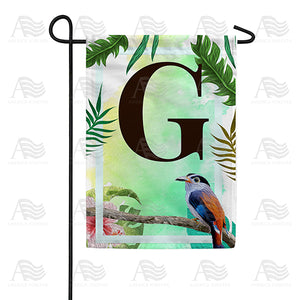 Tropical Bird Monogram Double Sided Garden Flag