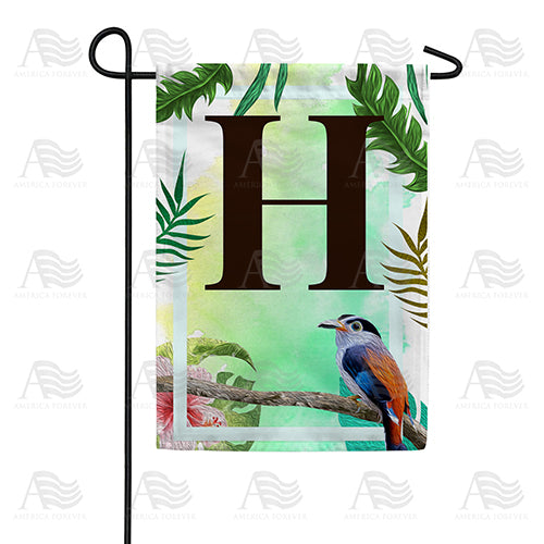 Tropical Bird Monogram Double Sided Garden Flag