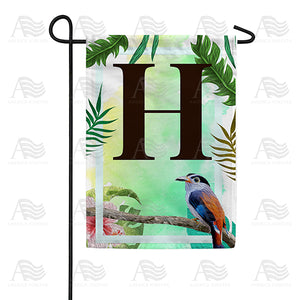 Tropical Bird Monogram Double Sided Garden Flag