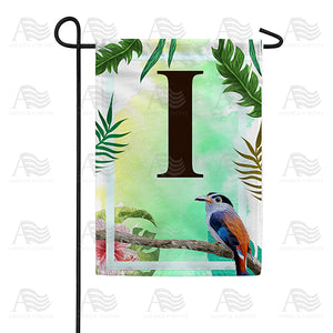 Tropical Bird Monogram Double Sided Garden Flag