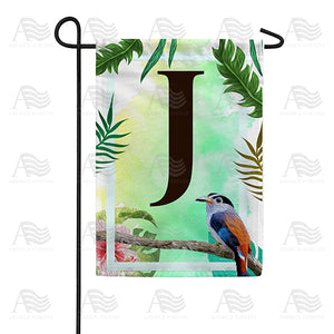 Tropical Bird Monogram Double Sided Garden Flag