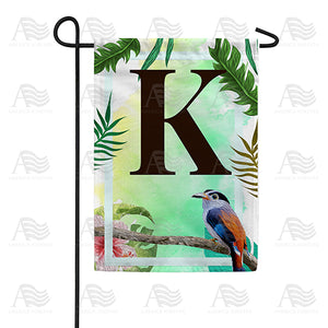 Tropical Bird Monogram Double Sided Garden Flag