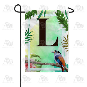 Tropical Bird Monogram Double Sided Garden Flag