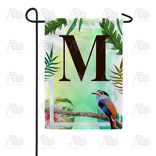 Tropical Bird Monogram Double Sided Garden Flag