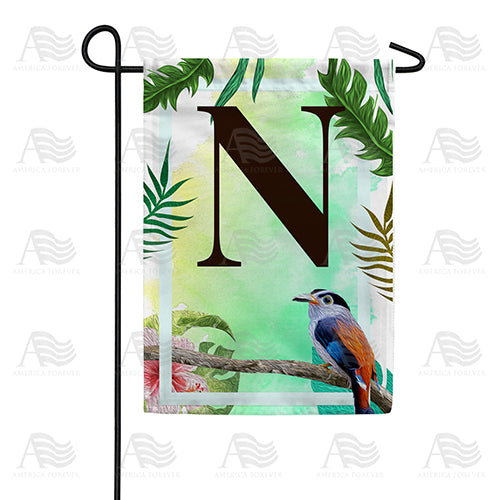 Tropical Bird Monogram Double Sided Garden Flag