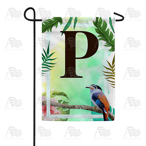 Tropical Bird Monogram Double Sided Garden Flag