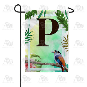 Tropical Bird Monogram Double Sided Garden Flag