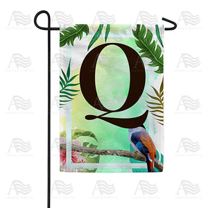 Tropical Bird Monogram Double Sided Garden Flag