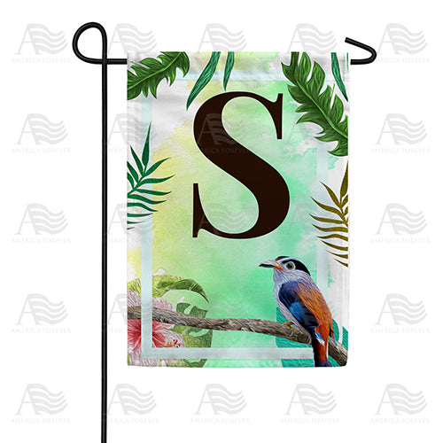 Tropical Bird Monogram Double Sided Garden Flag