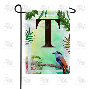 Tropical Bird Monogram Double Sided Garden Flag