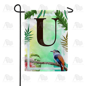 Tropical Bird Monogram Double Sided Garden Flag