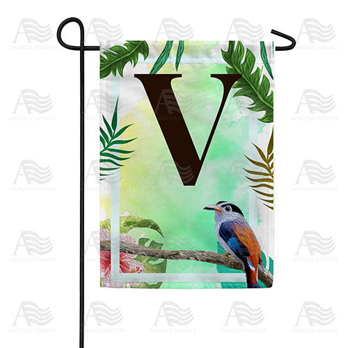 Tropical Bird Monogram Double Sided Garden Flag