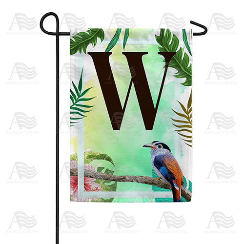 Tropical Bird Monogram Double Sided Garden Flag