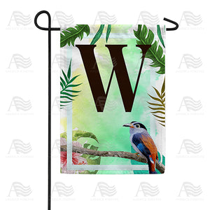 Tropical Bird Monogram Double Sided Garden Flag