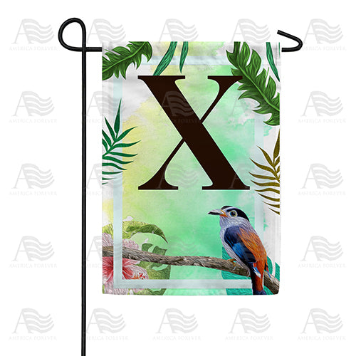 Tropical Bird Monogram Double Sided Garden Flag