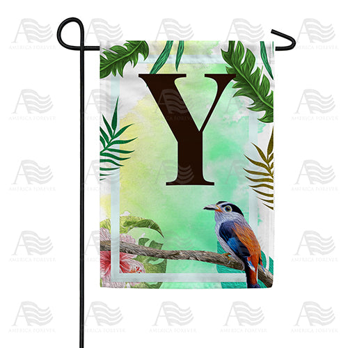 Tropical Bird Monogram Double Sided Garden Flag