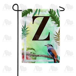 Tropical Bird Monogram Double Sided Garden Flag