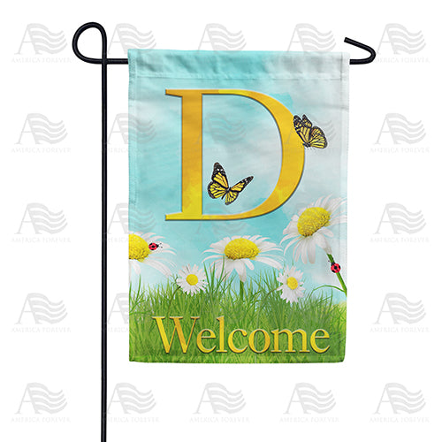 Loves Me, Loves Me Not Monogram Double Sided Garden Flag