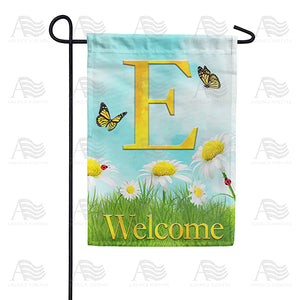 Loves Me, Loves Me Not Monogram Double Sided Garden Flag