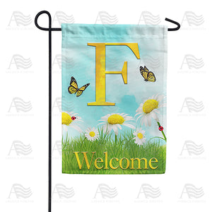 Loves Me, Loves Me Not Monogram Double Sided Garden Flag