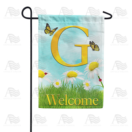 Loves Me, Loves Me Not Monogram Double Sided Garden Flag