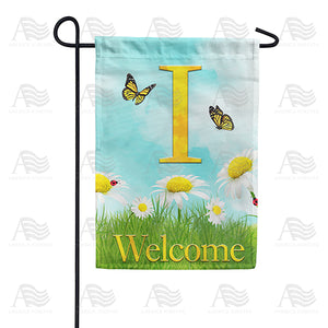Loves Me, Loves Me Not Monogram Double Sided Garden Flag
