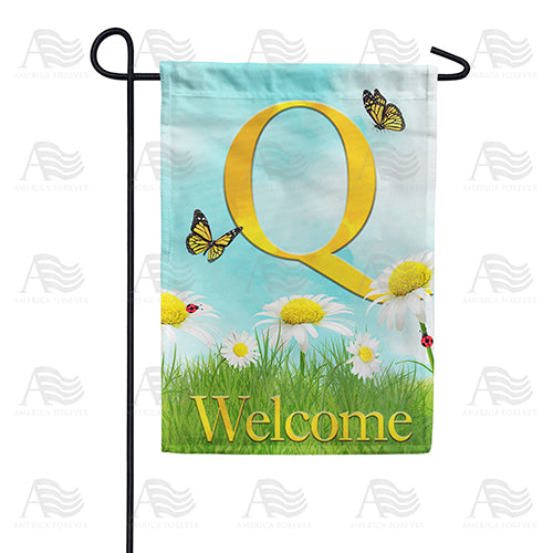 Loves Me, Loves Me Not Monogram Double Sided Garden Flag
