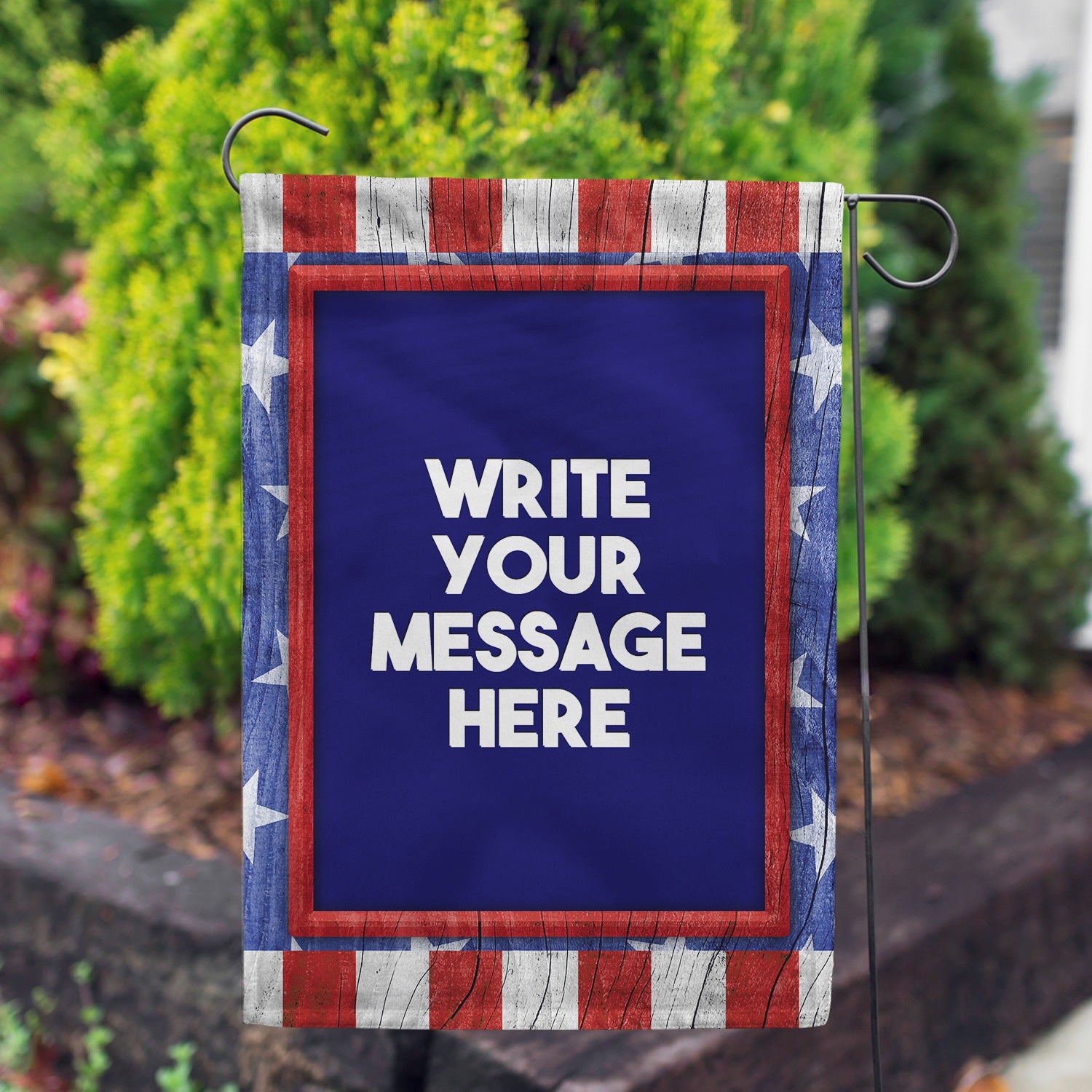 Personalized All American Old Wood Message Garden Flag