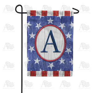 All American Old Wood Monogram Double Sided Garden Flag