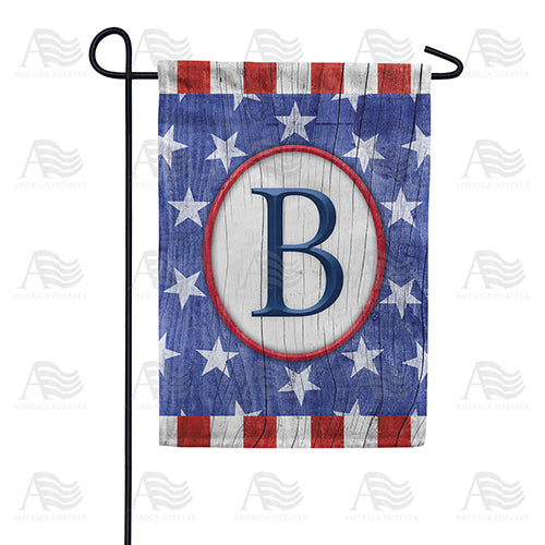 All American Old Wood Monogram Double Sided Garden Flag