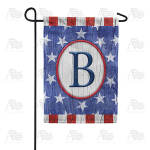 All American Old Wood Monogram Double Sided Garden Flag