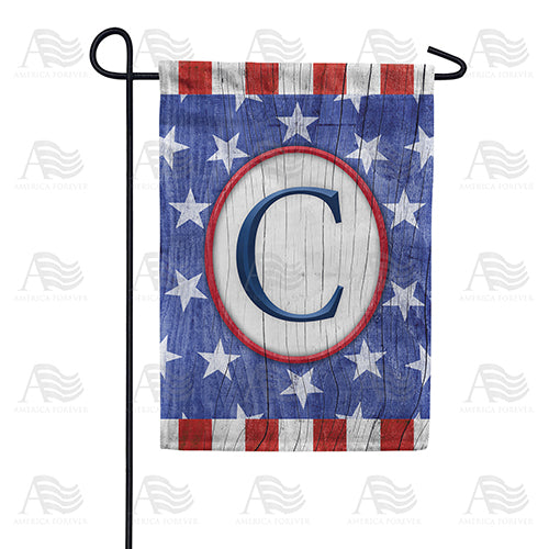 All American Old Wood Monogram Double Sided Garden Flag