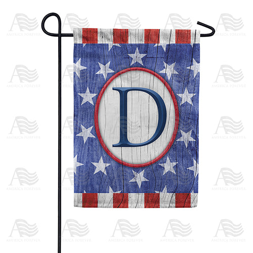 All American Old Wood Monogram Double Sided Garden Flag