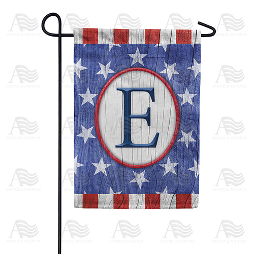 All American Old Wood Monogram Double Sided Garden Flag