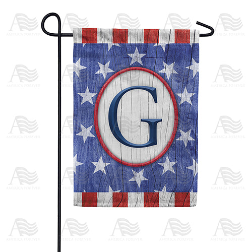 All American Old Wood Monogram Double Sided Garden Flag