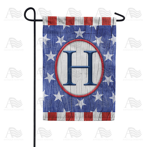 All American Old Wood Monogram Double Sided Garden Flag