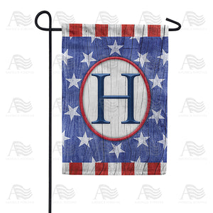 All American Old Wood Monogram Double Sided Garden Flag