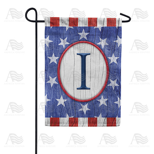 All American Old Wood Monogram Double Sided Garden Flag