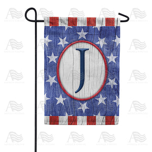 All American Old Wood Monogram Double Sided Garden Flag