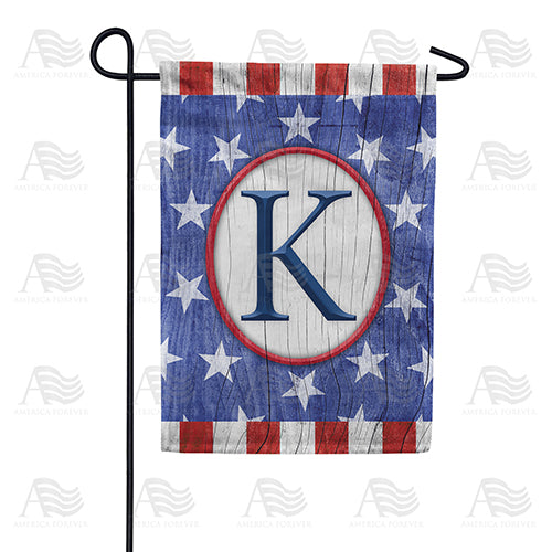 All American Old Wood Monogram Double Sided Garden Flag