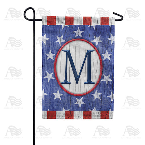 All American Old Wood Monogram Double Sided Garden Flag