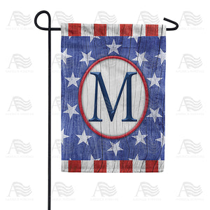 All American Old Wood Monogram Double Sided Garden Flag