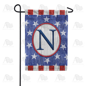 All American Old Wood Monogram Double Sided Garden Flag