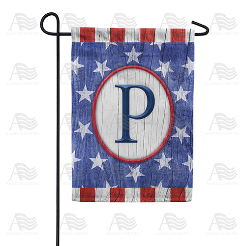 All American Old Wood Monogram Double Sided Garden Flag