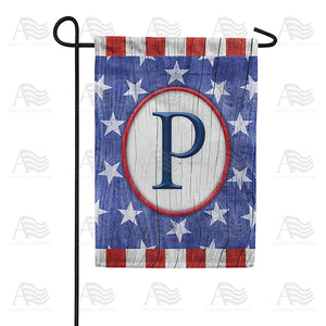All American Old Wood Monogram Double Sided Garden Flag