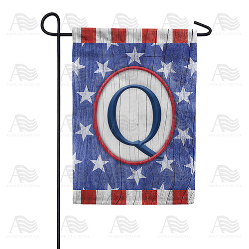 All American Old Wood Monogram Double Sided Garden Flag