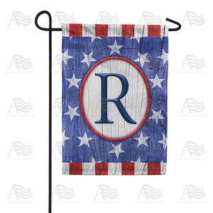 All American Old Wood Monogram Double Sided Garden Flag