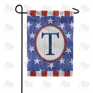 All American Old Wood Monogram Double Sided Garden Flag