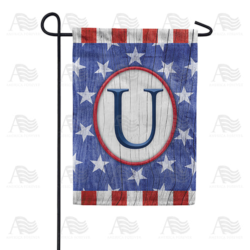 All American Old Wood Monogram Double Sided Garden Flag
