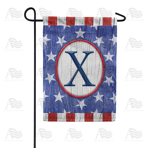 All American Old Wood Monogram Double Sided Garden Flag